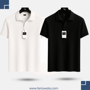 polo t shirt combo white + brown