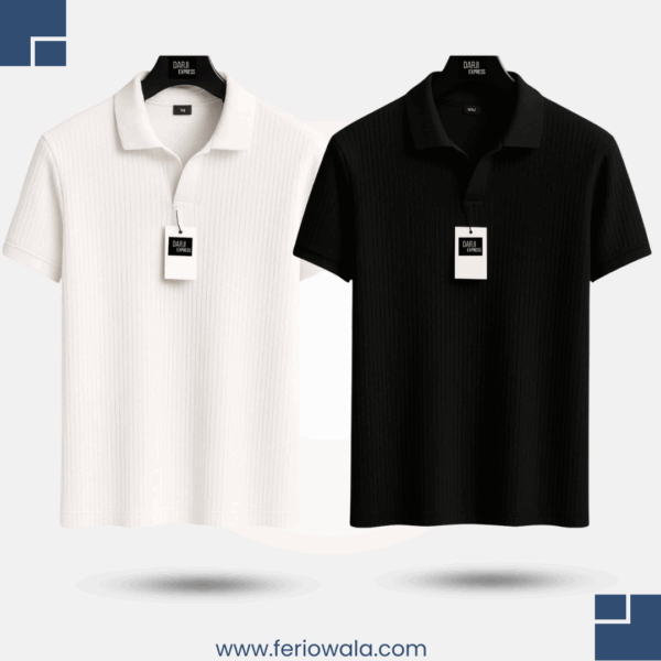 polo t shirt combo white + brown